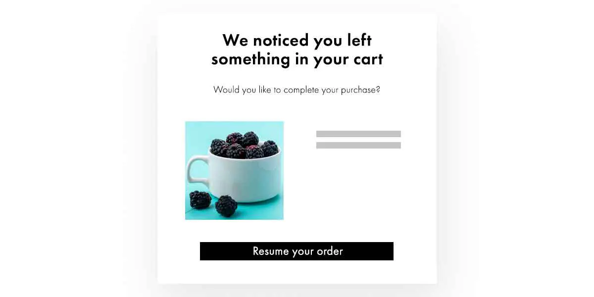 Cart abandonment emails