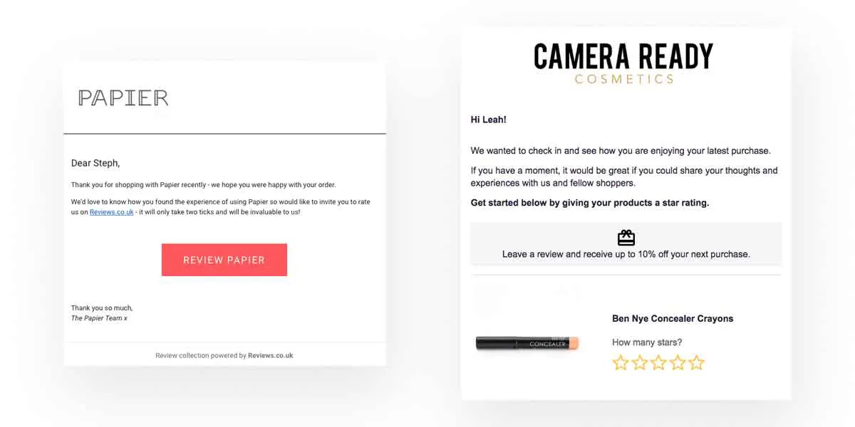 Review Req emails