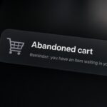 Shopify abandoned cart reminder on a phone screen