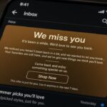 Shopify winback email on a phone screen