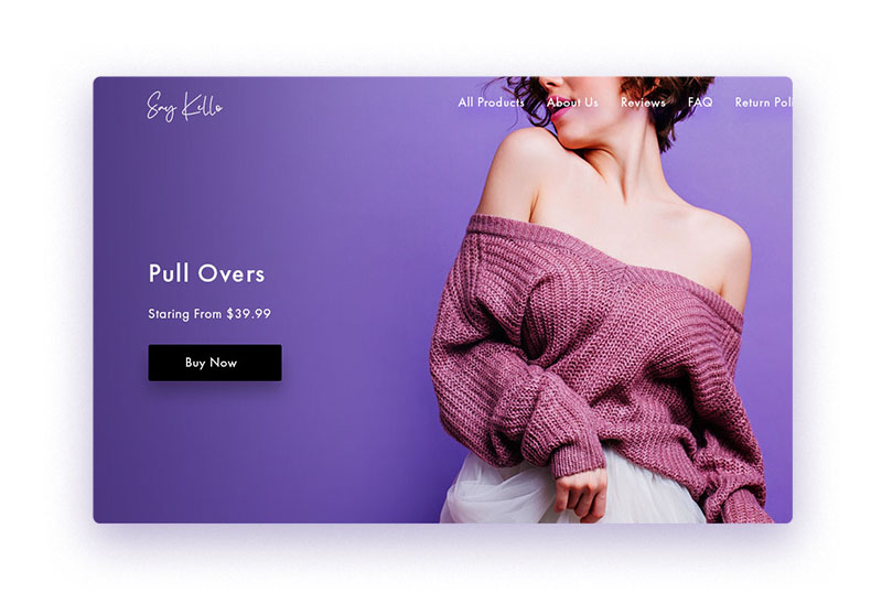 Hero Image on the landing page for e-commerce website